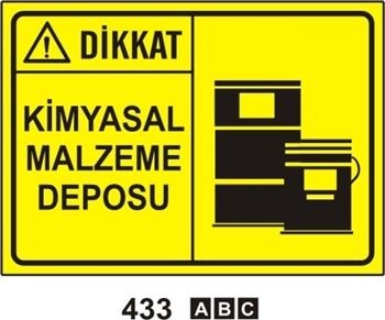 Dikkat Kimyasal Malzeme Deposu 50x70 cm Dekota (Forex) 3mm