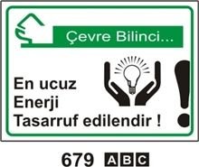 En Ucuz Enerji Tasarruf Edilendir 25x35 cm Sticker (Yapışkanlı) Etiket