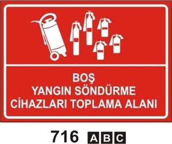 Boş Yangın Söndürücü Kullanma 50x70 cm Saç (Galvaniz) 0,50mm