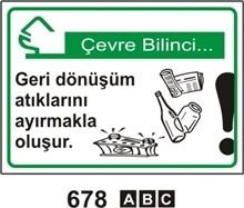 Geri Dönüşüm Atıklarını Ayırmakla Oluşur 35x50 cm PVC(Plastik) 0,50mm