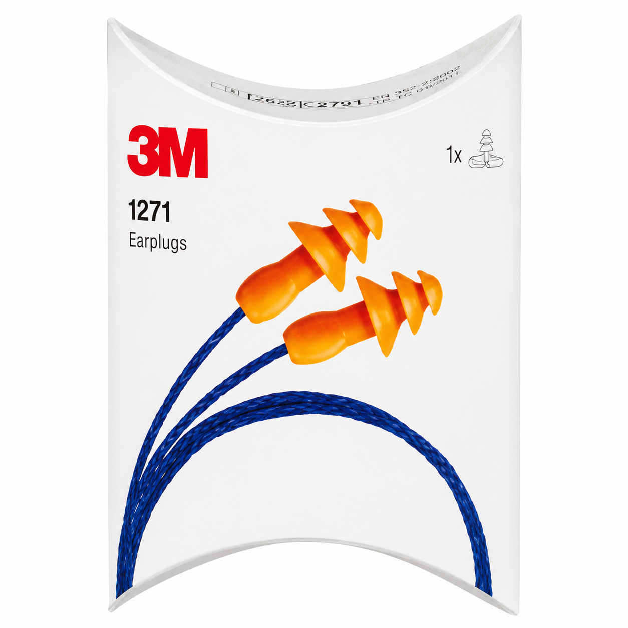 3M 1271 Yıkanabilir İpli, Karton Kutulu Kulak Tıkacı