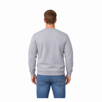 Gri Bisiklet Yaka Sweatshirt