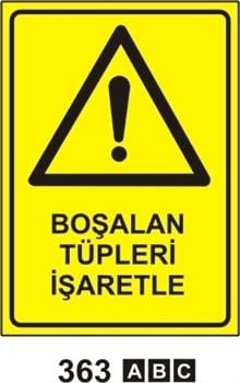 Boşalan Tüpleri İşaretle 25x35 cm PVC (Plastik) 0,50mm
