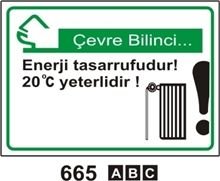 Enerji Tasarrufudur 20 C Yeterlidir 35x50 cm Sticker (Yapışkanlı) Etiket