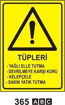 Tüpleri Yağlı Elle Tutma 25x35 cm Sticker (Yapışkanlı) Etiket