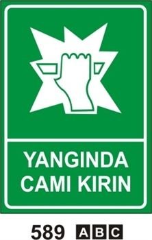Yangında Camı Kırın 35x50 cm PVC (Plastik) 0,50mm