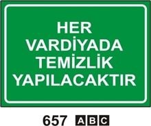 Her Vardiyada Temizlik Yapılacaktır 25x35 cm Sticker (Yapışkanlı) Etiket