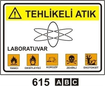 Tehlikeli Atık 25x35 cm PVC (Plastik) 0,50mm