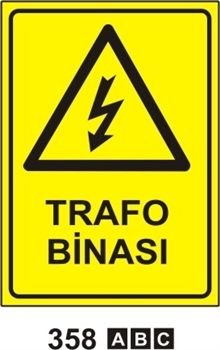 Trafo Binası 35x50 cm Sticker (Yapışkanlı) Etiket