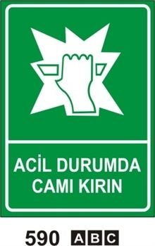 Acil Durumda Camı Kırın 35x50 cm PVC (Plastik) 0,50mm