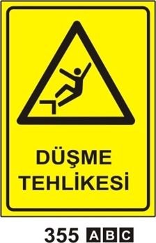 Düşme Tehlikesi 35x50 cm Sticker (Yapışkanlı) Etiket