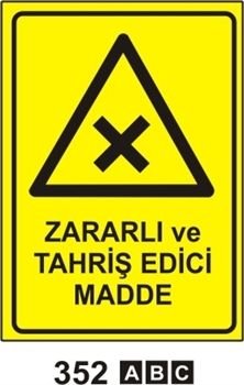 Zararlı ve Tahriş Edici Madde 35x50 cm Sticker (Yapışkanlı) Etiket