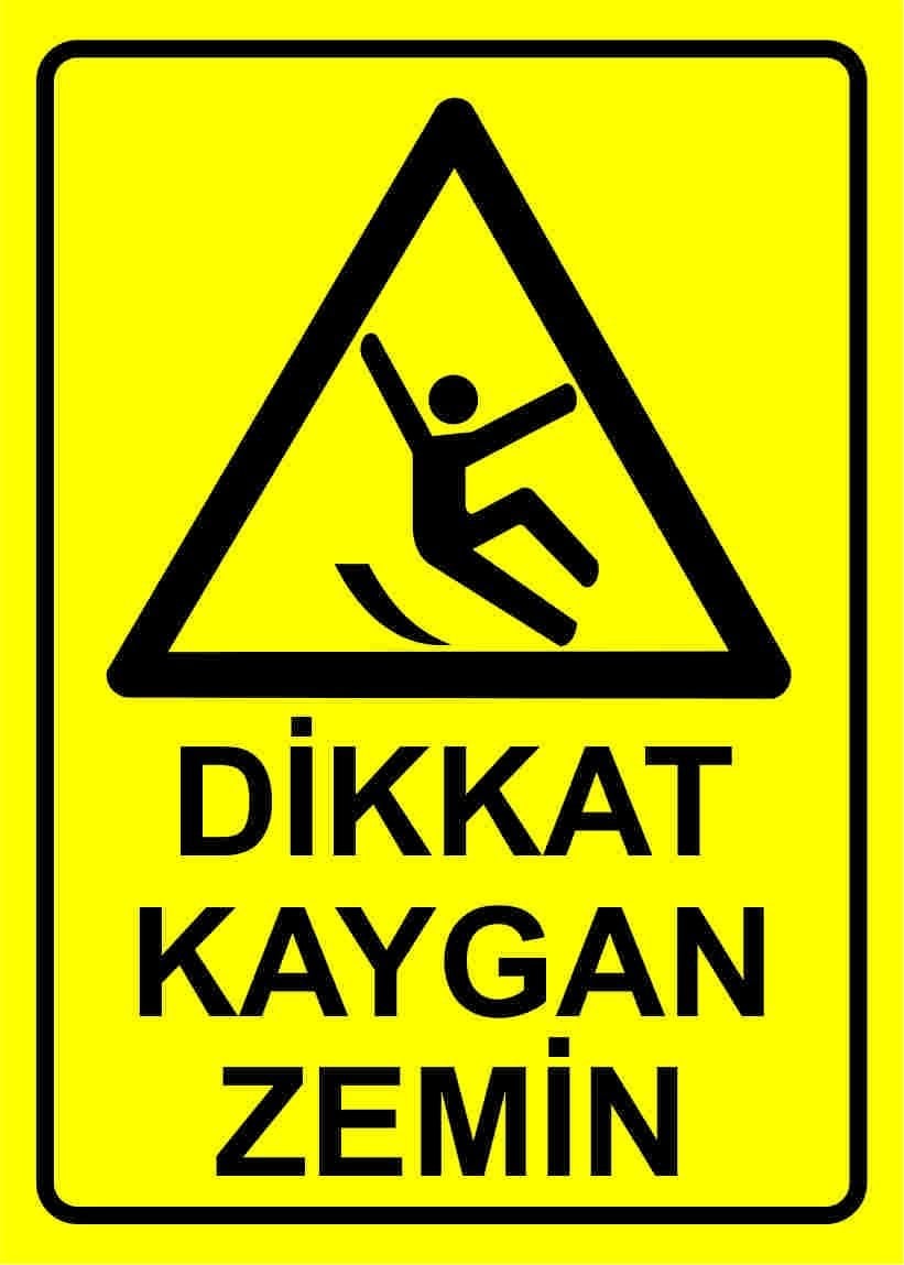 Kaygan Zemin 25x35 cm Sticker (Yapışkanlı)Etiket