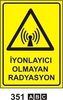 İyonlayıcı Olmayan Radyasyon 35x50 cm Sticker (Yapışkanlı) Etiket
