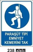 Paraşüt Tipi Emniyet Kemerini Tak 25x35 cm PVC (Plastik) 0,50mm