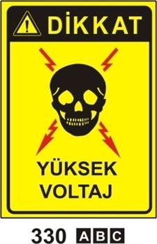 Yüksek Voltaj 35x50 cm Sticker (Yapışkanlı) Etiket
