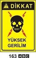 Dikkat yüksek gerilim 50x70 cm Saç (Galvaniz) 0,50mm