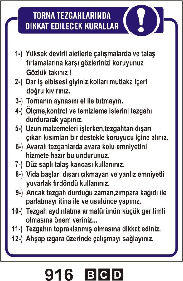 Torna Tezgahlarında Dikkat Edilecek Kurallar 35X50 CM 0,50 mm Sac LEVHA