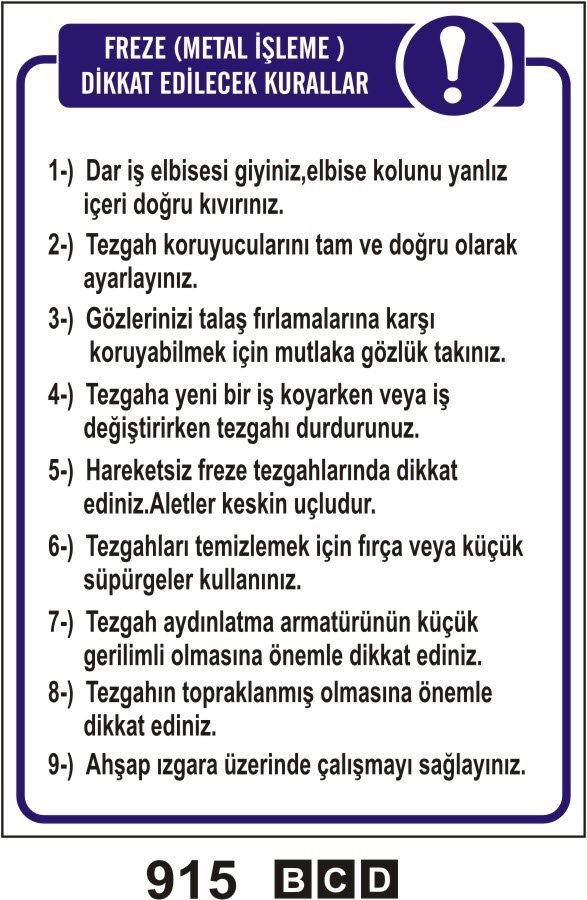 Freze Metal İşleme Dikkat Edilecek Kurallar 35X50 CM 0,50 mm Sac LEVHA