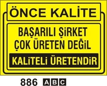Önce Kalite 35x50 cm Sticker (Yapışkanlı) Etiket