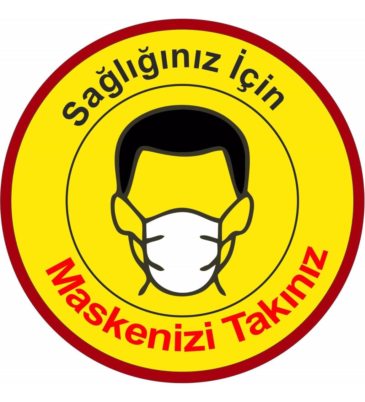Maskesiz Girilmez 30 Cm Çap