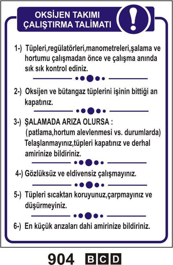 Oksijen Takımı Çalıştırma Talimatı