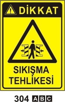 Sıkışma Tehlikesi 25x35 cm Saç (Galvaniz) 0,50mm