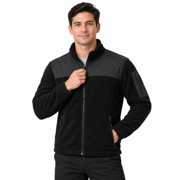 Softshell Robalı Kışlık Siyah Polar Mont