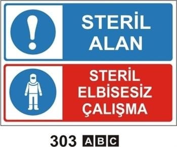 Steril Alan-Steril Elbisesiz Çalışma 25x35 cm Sticker (Yapışkanlı) Etiket