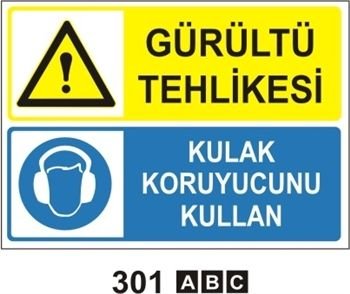 Gürültü Tehlikesi 25x35 cm Sticker (Yapışkanlı) Etiket