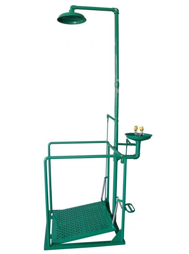 Kombine Vücut Duşu Platformlu Korkuluklu Galvaniz Boyalı