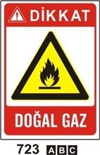Dikkat Doğalgaz 25x35 cm Saç (Galvaniz) 0,50mm