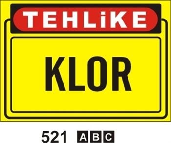 Klor 35x50 cm Sticker (Yapışkanlı) Etiket