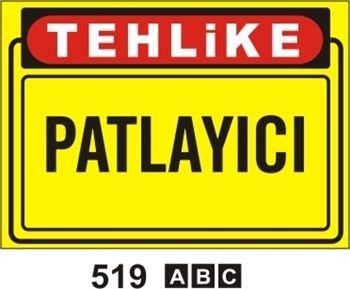 Patlayıcı 35x50 cm Sticker (Yapışkanlı) Etiket