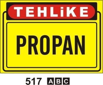 Propan 35x50 cm Sticker (Yapışkanlı) Etiket