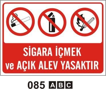 Sigara İçmek ve Açık Alev Yasaktır 50x70 cm Dekota (Forex) 3mm
