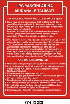 Lpg Yangınlarına Müdehale Talimatı 25x35 cm Dekota (Forex) 3mm