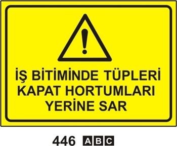 İş Bitiminde Tüpleri Kapat Hortumları Yerine Sar 25x35 cm Dekota (Forex) 3mm