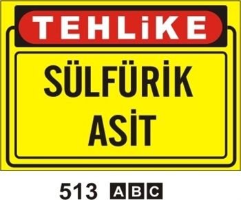 Sülfirik Asit 35x50 cm Sticker (Yapışkanlı) Etiket