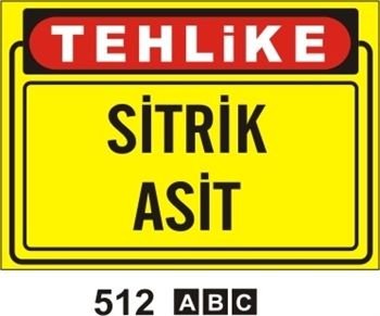 Sitrik Asit 35x50 cm Sticker (Yapışkanlı) Etiket