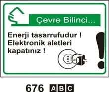 Enerji Tasarrufudur.Elektironik Aletleri Kapatınız 25x35 cm PVC (Plastik) 0,50mm