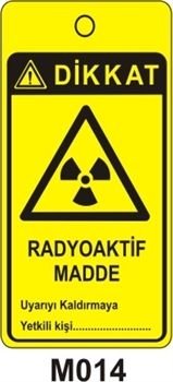 Radyoaktif Madde 12.5x20 cm Mıknatızlı Levha