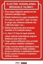 Elektirik Yangınlarına Müdehale Talimatı 35x50 cm Saç (Galvaniz) 0,50mm