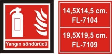 Yangın Söndürücü Levhası Fotolümen 14,5x14,5 cm Dekota Üstü Fotolümen