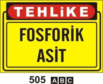 Fosforik Asit 35x50 cm Sticker (Yapışkanlı) Etiket