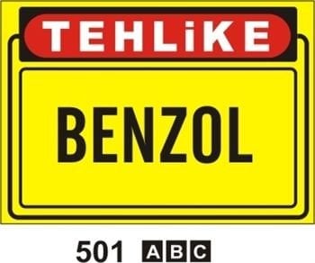 Benzol 25x35 cm Sticker (Yapışkanlı) Etiket