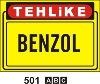 Benzol 25x35 cm Sticker (Yapışkanlı) Etiket