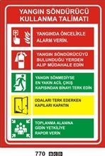 Yangın Söndürücü Kullanma Talimatı 35x50 cm Saç (Galvaniz) 0,50mm