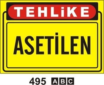 Asetilen 25x35 cm Sticker (Yapışkanlı) Etiket