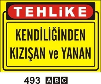 Kendiliğinden Kızışan ve Yanan 35x50 cm Sticker (Yapışkanlı) Etiket